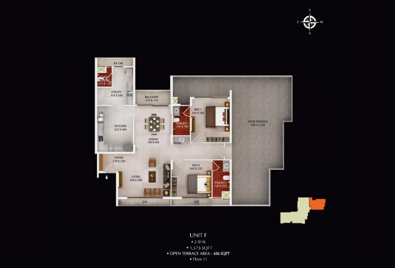 Urbanscape Dynasty - Unit F 2BHK