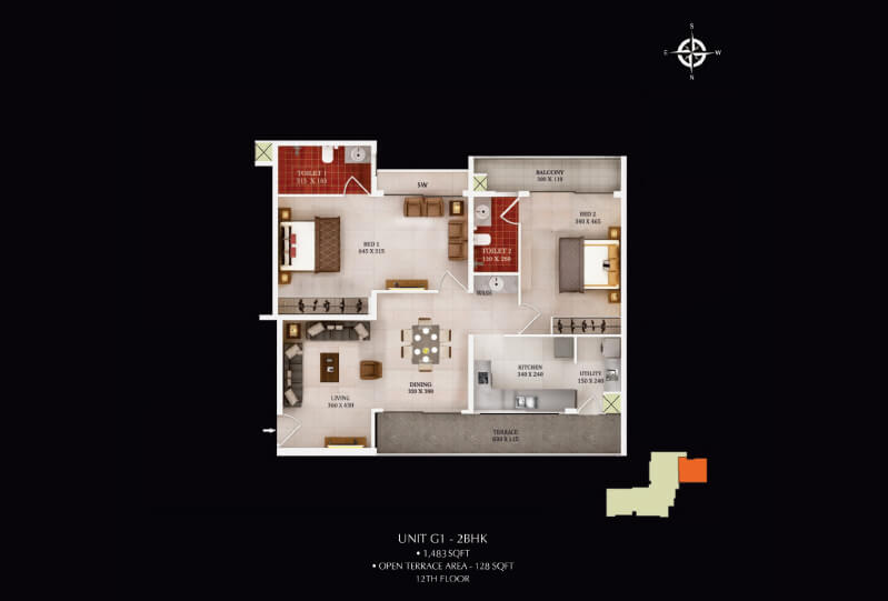 Urbanscape Dynasty - Unit G1 3BHK