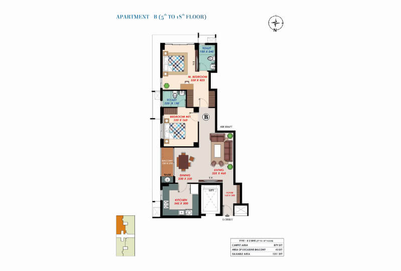Urbanscape Solitaire - Apartment B Plan